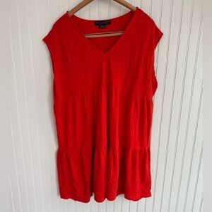Sanctuary Red V-Neck Tiered Tunic Top size XXL
